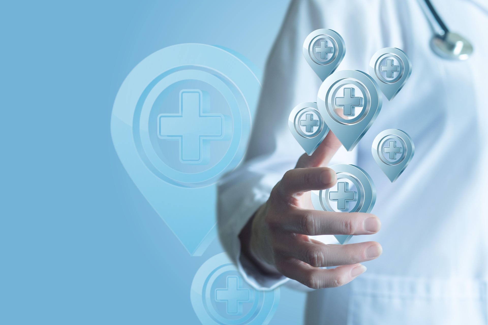 Digital map of healthcare facilities with a professional touch.